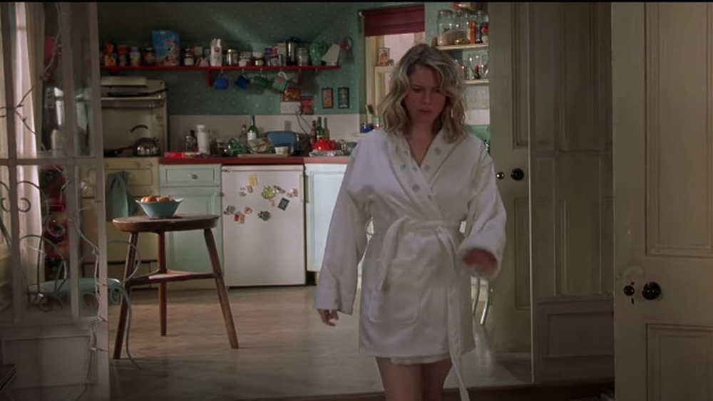 Bridget in her apartment in Bridget Jones' Diary