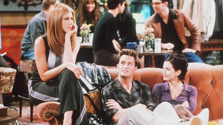 Rachel, Chandler, and Monica on Friends