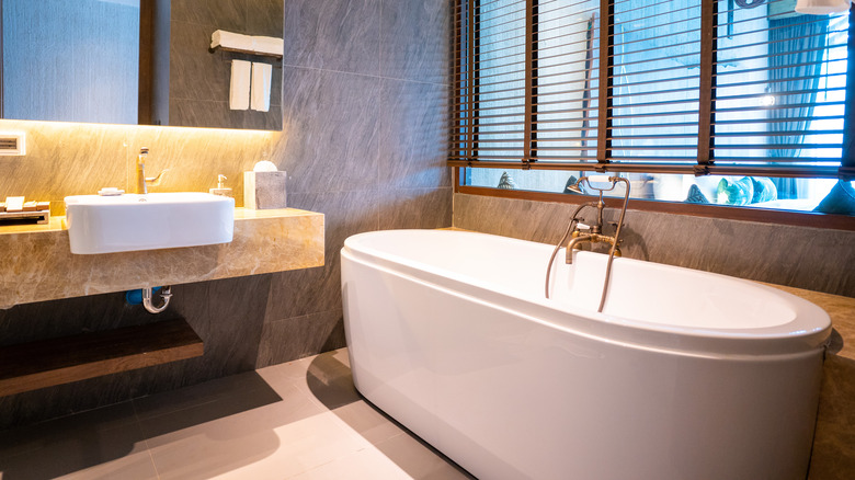 bathtub in a hotel room, something you should absolutely avoid touching