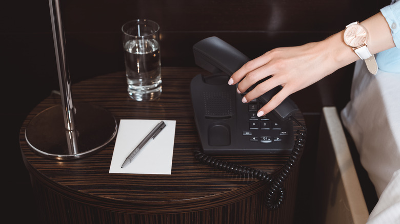 hotel room phone, something you should absolutely avoid touching