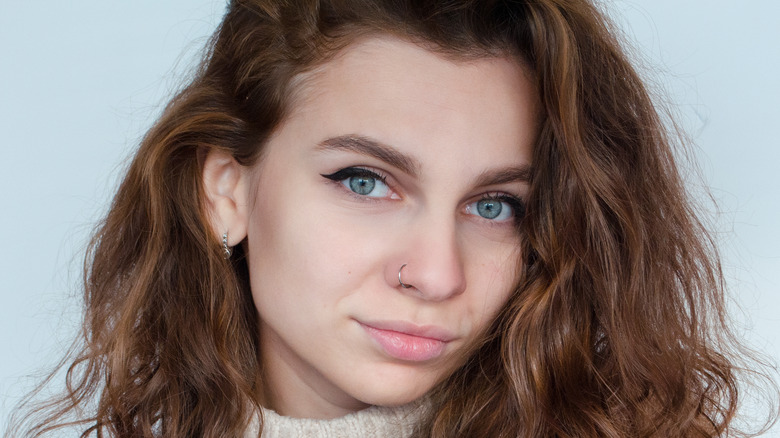 woman with a Nose piercing