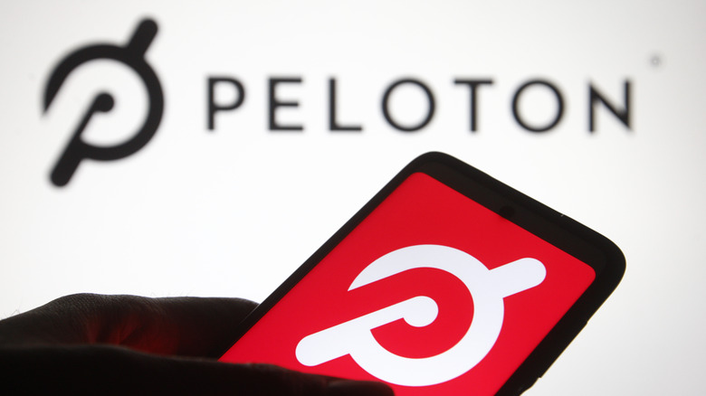 peloton logo on a phone