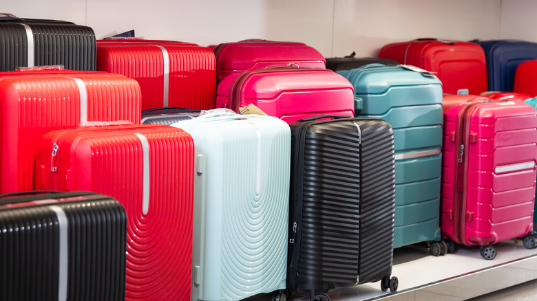 Colorful display of luggage