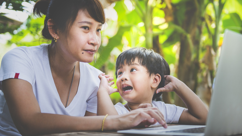 mother and son parenting kids