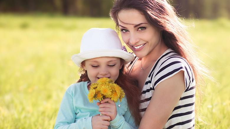 Mother daughter parenting kids