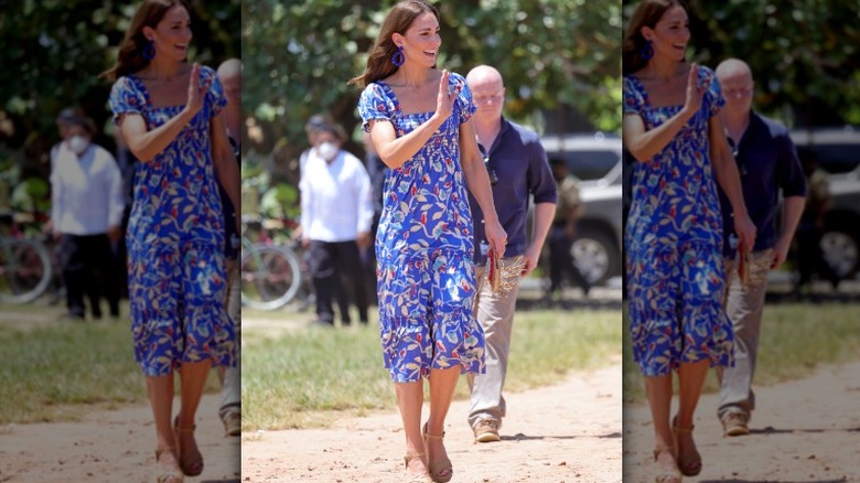 Kate Middleton in Belize wearing sandals 