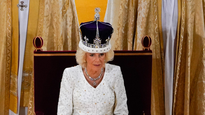 Camilla wearing Queen Mary's crown