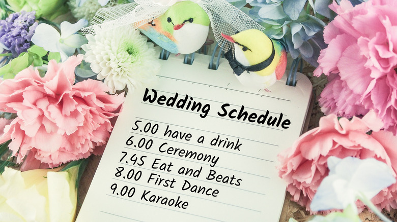 wedding schedule