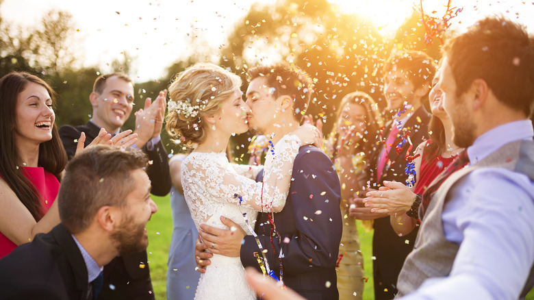 wedding day kiss