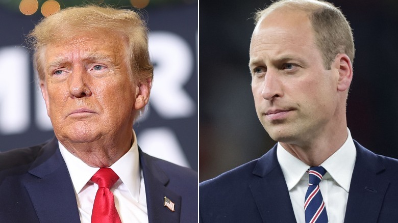 A split image of Donald Trump and Prince William