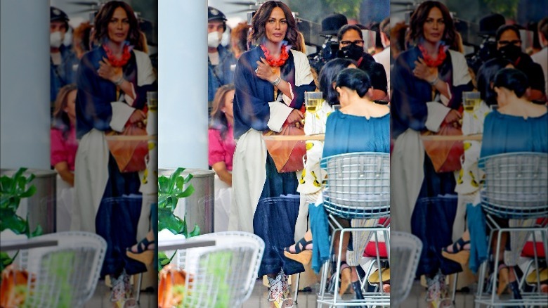 Nicole Ari Parker films scene for "And Just Like That"