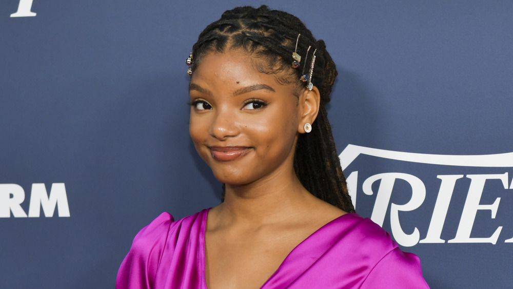 Halle Bailey posing on the red carpet