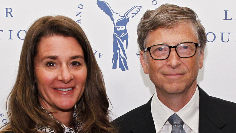 Bill and Melinda Gates pose on the red carpet together