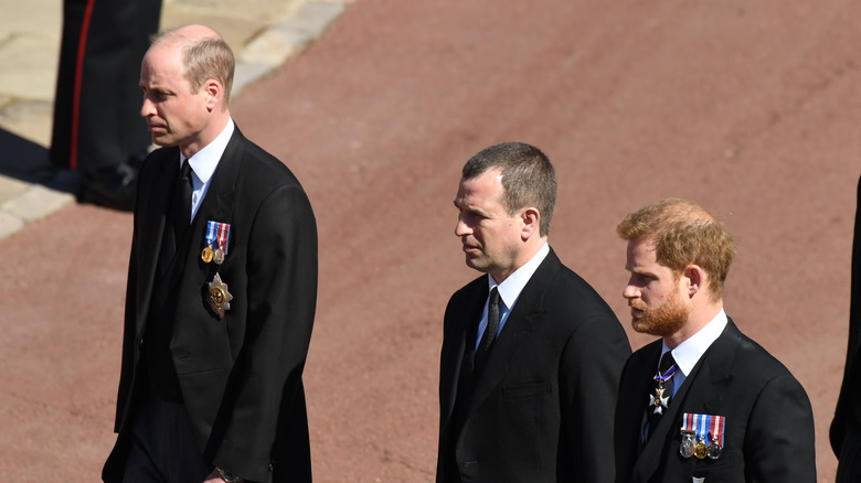 Prince Harry at Prince Philip funeral