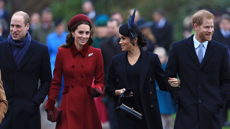 William Kate Meghan Harry Christmas walk