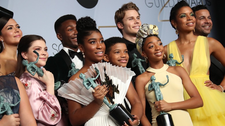 Cast of This Is Us winning an award