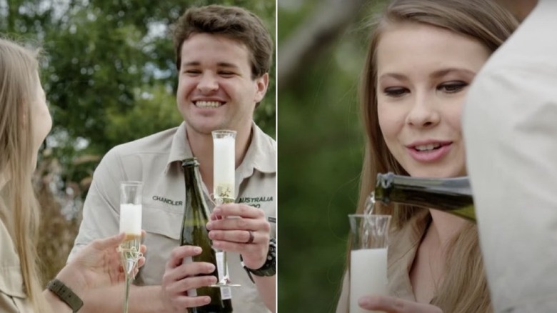 Bindi Irwin drinking