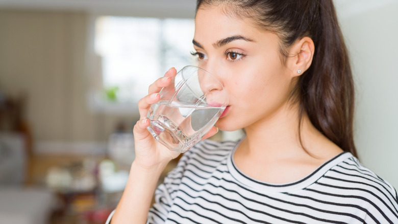 Woman drinking water