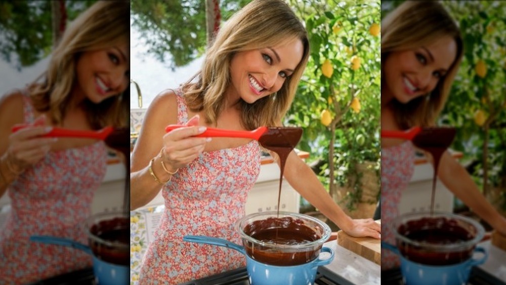 Giada De Laurentiis making a dessert