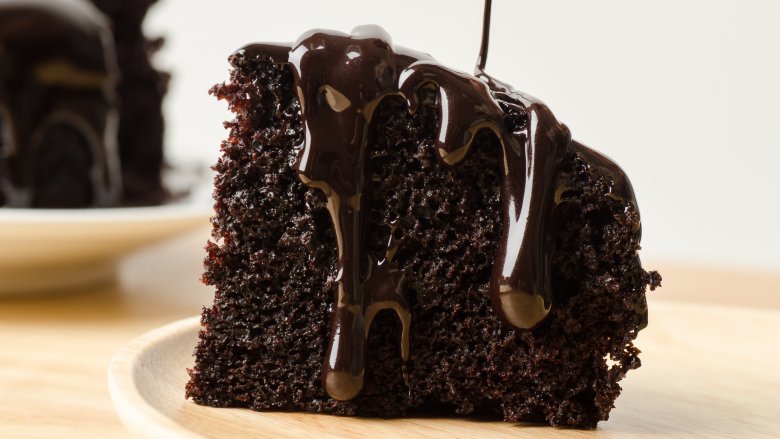 chocolate cake with syrup