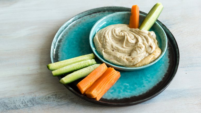hummus and vegetable snack