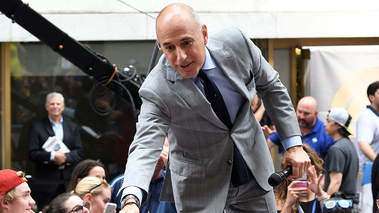 Matt Lauer with microphone