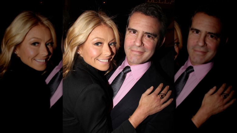 Kelly Ripa hugging Andy Cohen