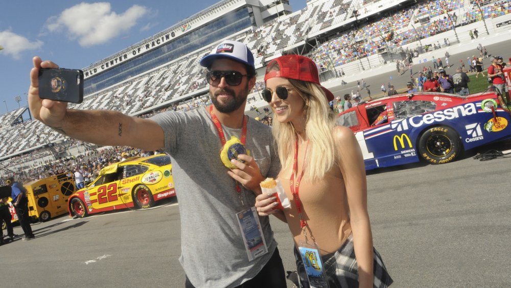 Brody Jenner and Kaitlynn Carter eating Mc Donald's hash browns