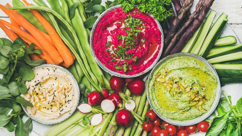 Vegetables and hummus