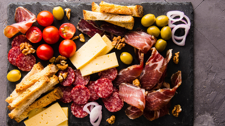 A plate of Spanish tapas