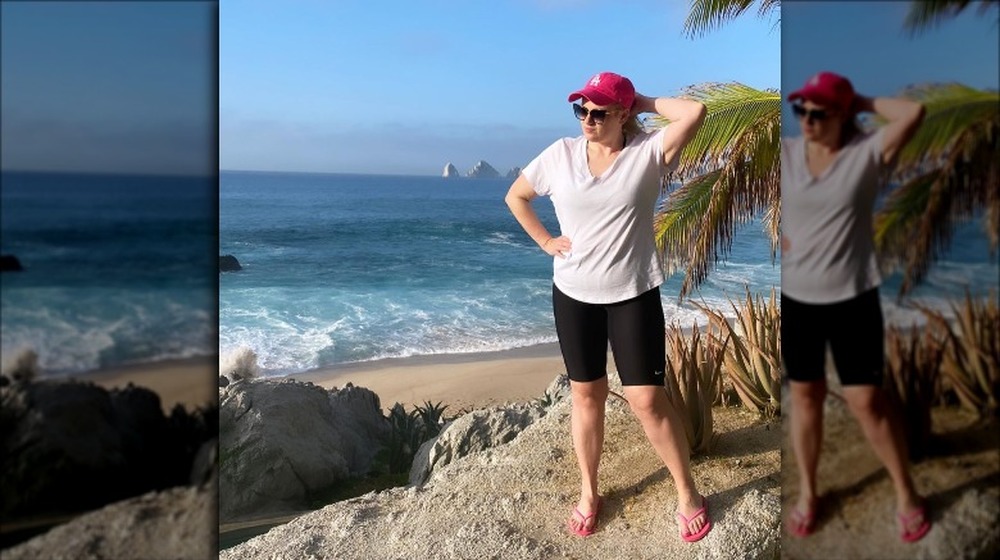 Rebel Wilson next to the beach