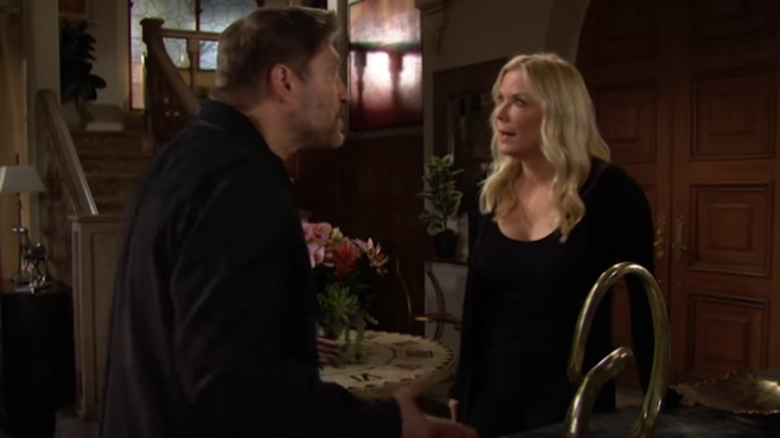 Deacon and Brooke arguing on The Bold and the Beautiful