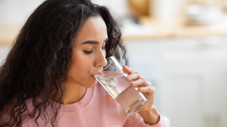 Woman drinking water