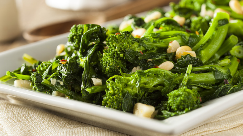 Cooked broccoli rabe