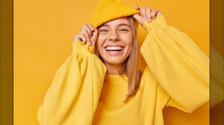 Woman wearing yellow 