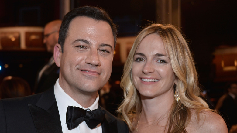 Jimmy Kimmel and Molly McNearny smiling