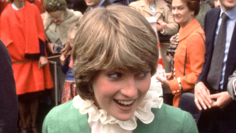 Lady Diana Spencer in ruffle collar 