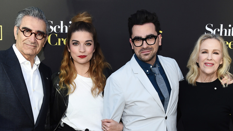 Dan Levy, Eugene Levy, Annie Murphy and Catherine O'Hara, red carpet