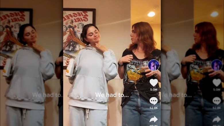 Selena Gomez and Jennifer Stone on TikTok