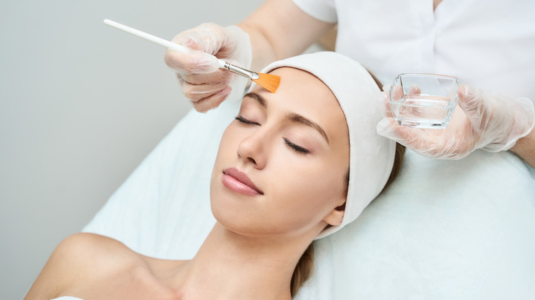 A woman getting a facial 