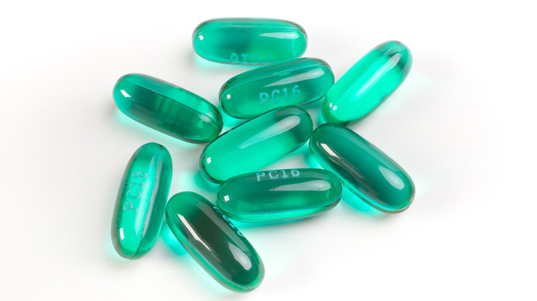 Green medicine capsules