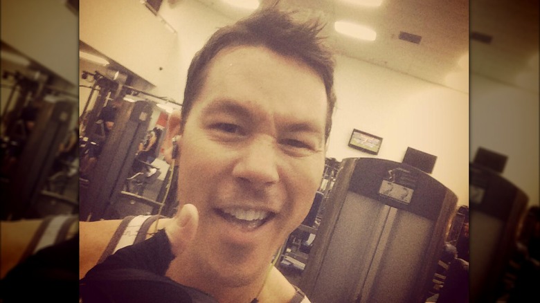 David Bromstad thumbs-up selfie