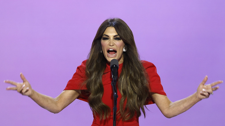 Kimberly Guilfoyle yelling onstage