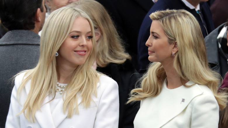 Tiffany Trump smiling at Ivanka Trump