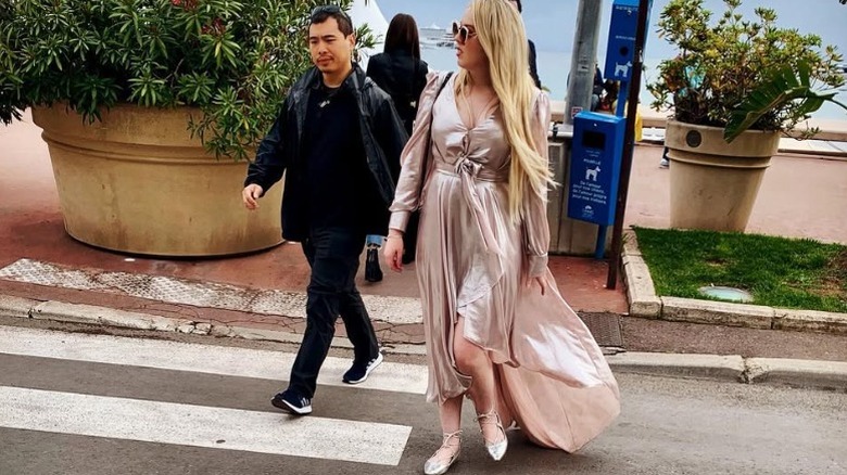 Tiffany Trump crosses the road in Cannes