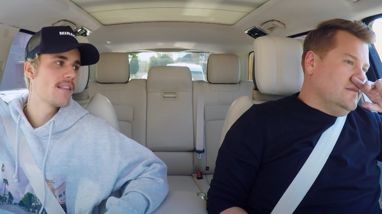 James Corden and Justin Bieber in Carpool Karaoke