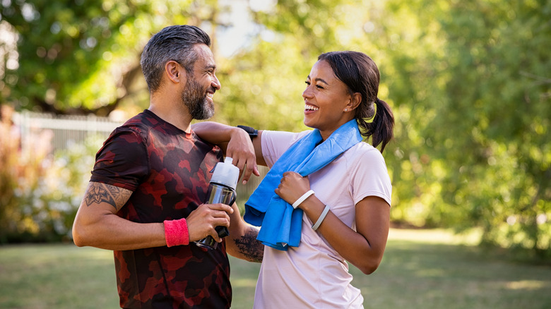 Happy couple in the park