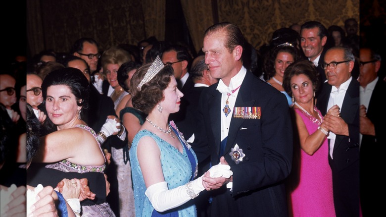 Queen Elizabeth and Prince Philip dancing