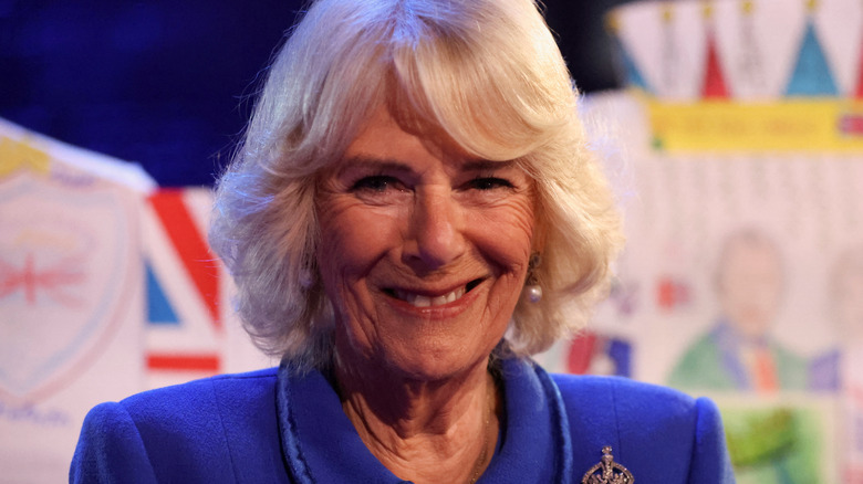 Queen Camilla smiling