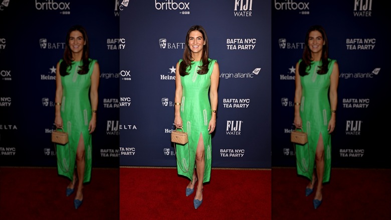 Kaitlan Collins in green dress at BAFTA NYC Tea Party